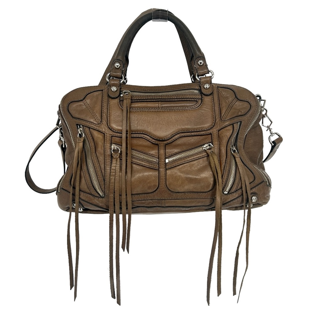 REBECCA MINKOFF Triple Zip Jealous Leather Satchel Crossbody